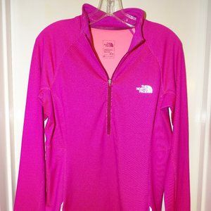north face pink 1/4 zip pullover. Like NEW. Sz M.